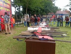 Konferensi Pers Operasi Senpi Musi 2022 Polres Muara Enim