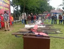 Konferensi Pers Operasi Senpi Musi 2022 Polres Muara Enim