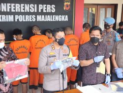 Polres Majalengka Gelar Konferensi Pers Hasil Operasi Jaran Lodaya 2022 Ungkap 9 Orang Tersangka dari 8 Kasus Curanmor