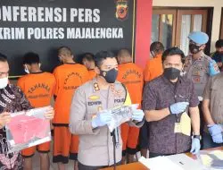 Polres Majalengka Gelar Konferensi Pers Hasil Operasi Jaran Lodaya 2022 Ungkap 9 Orang Tersangka dari 8 Kasus Curanmor