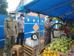 Polsek Maja Bersama Pol PP Laksanakan Penertiban Pkl Sekaligus Himbauan Prokes
