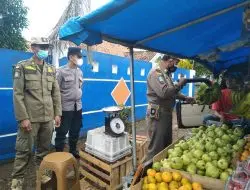 Polsek Maja Bersama Pol PP Laksanakan Penertiban Pkl Sekaligus Himbauan Prokes
