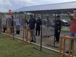 Polres Beltim Kembali Jajaki Lapangan Tembak Brimob Batalyon B Belitung untuk Harkatpuan Personilnya