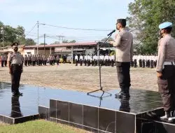 Kapolres Belitung Timur AKBP Taufik Noor Isya, SIK Pimpin Langsung Upacara Kenaikan Pangkat Kompol Sukimin