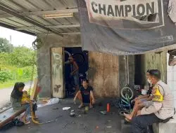 Bengkel Sepeda Dijadikan Lokasi Himbauan Prokes Oleh Bhabinkamtibmas