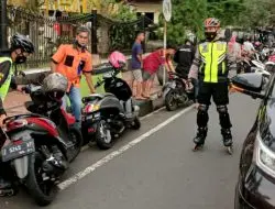 Tim Bhayangkara Roller Skate Polres Banjar Beraksi Jelang Buka Puasa