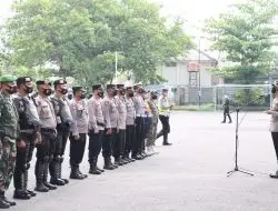 Kapolres Majalengka Pimpin Apel Kesiapan Pam Unras di Halaman Gedung DPRD Majalengka