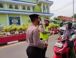 Satlantas Polres Bangka Lakukan Kegiatan Patroli Serta  Pemberian Masker 