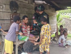 Kasih Sayang Satgas Yonif 126/KC kepada Ibu-Ibu dan Anak-Anak Perbatasan