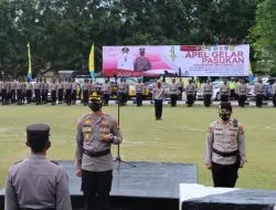 Polres Bangka Melaksanakan Apel Gelar Pasukan Operasi Ketupat Menumbing Tahun 2022