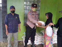 Pastikan Penerapan Prokes, Bhabinkamtibmas Polsek Talaga Monitoring Penyaluran BPNT