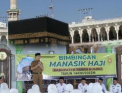 Sekda Tanbu Resmikan bimbingan Manasik Calon Jamaah Haji 1443H di Mesjid Nurul yakin