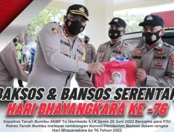 Polres Tanbu Kalsel dan Jajaran Polsek Gelar Aksi Baksos dan Bansos Hut Bhayangkara ke-76