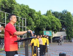 Kapolres Majalengka Berikan Arahan Pada Seluruh Personel Dan Siswa SPN Polda Jabar Saat Pelaksanaan Apel Olahraga Pagi