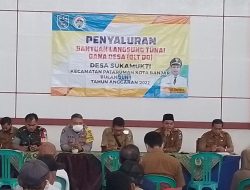 Penyerahan BLT DD Desa Sukamukti Dengan Pengawasan oleh Kecamatan dan Dikawal Bhabinkamtibmas