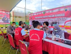 DALAM RANGKA PERINGATAN HARI ULANG TAHUN BAYANGKARA KE-76, POLRES BOYOLALI BERSAMA RUTAN KLAS IIB BOYOLALI MENGADAKAN VAKSINASI DAN PENGOBATAN MASAL BAGI WARGA BINAAN RUTAN KELAS IIB BOYOLALI