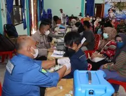 Polres Belitung Timur Laksanakan Vaksin di 4 Titik Vaksinasi Serentak Menyambut HUT Bhayangkara ke -76