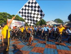 Sambut Hari Bhayangkara Ke 76, Polres Majalengka Gelar Gowes Bareng Bersama TNI dan Warga