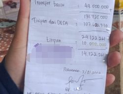 Nota Toko Bangunan Menjadi Viral,Kades Nangerang Bungkam