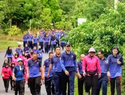 Personil Polres Bangka Dan Bhayangkari Lakukan Olahraga