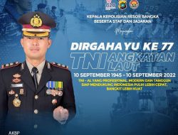 Polres Bangka dan Jajaran Memberikan Ucapan Selamat HUT TNI Angkatan Laut AL Ke 77