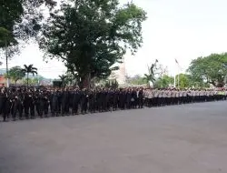 Polres Majalengka Gelar Apel Kesiapan Pengamanan Aksi Unras Kenaikan Harga BBM di Halaman Gedung DPRD