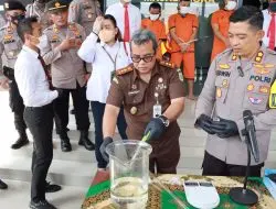 Tunjukan Simbol Sinergitas Aparat Penegak Hukum, Polres Majalengka Gelar Pemusnahan BB Narkotika