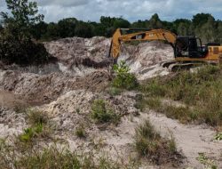 KAWASAN HUTAN DI HANTAM ALAT BERAT UNTUK ALASAN PROYEK.