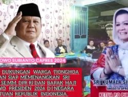 Warga Tionghoa Kisaran Dukung Sri Kumala Sirait SE. MM DPR RI Dan H. Prabowo Subianto Presiden RI 2024