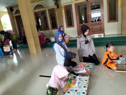 Polisi Sahabat Anak,Polwan Bhabinkamtibmas Hadiri Lomba Mewarnai Siswa Taman Kanak-Kanak