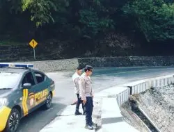 Curah Hujan Tinggi, Polisi di Cikijing Cek Lokasi Rawan Longsor