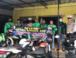 Dalam Ops Zebra Lodaya, Secara Humanis Polres Banjar Sosialisasi kepada Penarik Ojeg Online