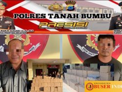 Polres Tanbu Sita Ribuan Botol Miras Tanpa izin Pagatan Batulicin