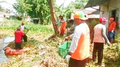 Bersihkan Belasan Ton Sampah Karang Taruna Desa Buni Bakti Bersama UPT Kebersihan Wilayah I 