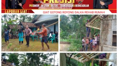 Giat Polsek Sukadana Dalka Bedah Rumah RTLH Secara Swadaya