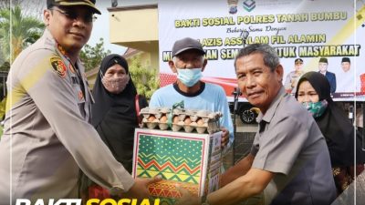 Polres Tanbu Kalsel Peduli Masyarakat Bagikan Sembako melalui Lazis Assalam