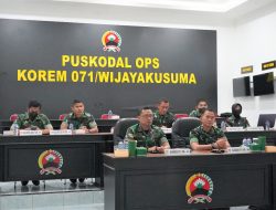 Melalui Vicon, Danrem 071/ Wijayakusuma Melaksanakan Mitigasi Kepada Para Dandim Jajaran Korem 071/Wijayakusuma