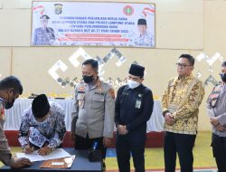 Penandatanganan Perjanjian Kerja Sama PGRI Lampung Utara dan Polres Lampung Utara