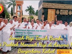 67 Jemaah Haji 2023 Tanah Bumbu ikuti Praktek Manasik Haji di Asrama Haji Banjarbaru