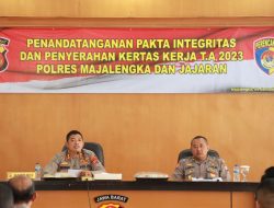 Penandatanganan Pakta Integritas dan Penyerahan Kertas Kerja T.A 2023 Tingkat Polres Majalengka