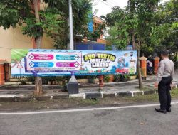 Operasi Keselamatan, Polres Blora Pasang Spanduk Imbauan Tertib Berlalu Lintas