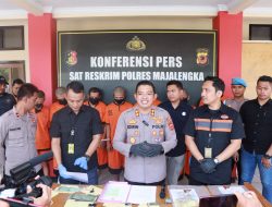 Polres Majalengka Gelar Press Release Selama Ops Jaran 2023 di Halaman Sat Rekrim