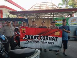 Polsek Banjar Gelar Jumat Curhat Dengan Petugas Juru Parkir