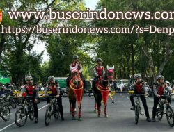 Anggota Direktorat Samapta Polda Bali Melaksanakan Patroli Turangga Pada Saat Car Free Day 