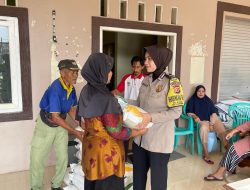 Polwan Bhabinkamtibmas Polsek Panyingkiran Monitoring Penyaluran Program Bantuan Pangan Beras Dari Pemerintah