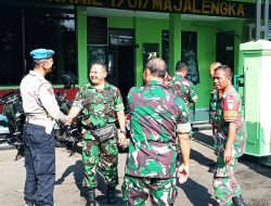 Jalin Hubungan Baik dan Tumbuhkan Kebersamaan, Kanit Propam Polsek Majalengka Kota Sambangi Koramil