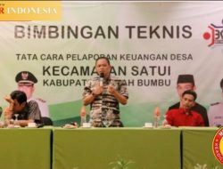 Kadis PMD Tanbu Tutup Bimtek Tata Cara Pelaporan Keuangan Desa di Satui sebanyak 20 Desa.