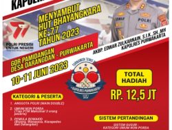 Menyambut HUT Bhayangkara Ke-77 Kapolres Purwakarta Open Turnamen Tenis Meja Cup I 2023 Di Darangdan
