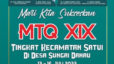 Pembukaan MTQ Ke-XIX Kec.Satui Dilepas Camat,Kapolsek,Danramil dan Anggota DPRD dihadiri 1.130 Kapilah.