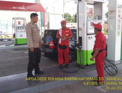Polsek Cimalaka Lakukan Himbauan Kepada SPBU Tidak Menerima Pembelian Memakai Jerigen